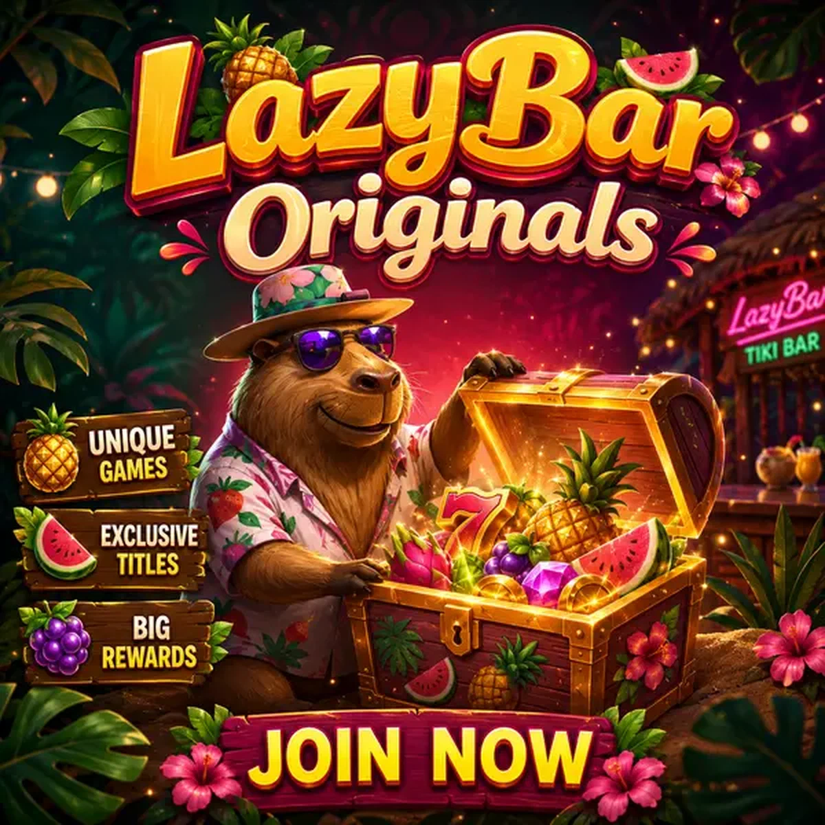 Giochi LazyBar Casino forziere del tesoro originale si apre rivelando giochi unici e grandi ricompense